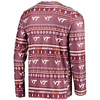 Concepts Sport Virginia Tech Hokies Ugly Sweater Long Sleeve T-Shirt and Pants Sleep Set
