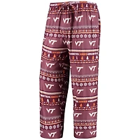 Concepts Sport Virginia Tech Hokies Ugly Sweater Long Sleeve T-Shirt and Pants Sleep Set