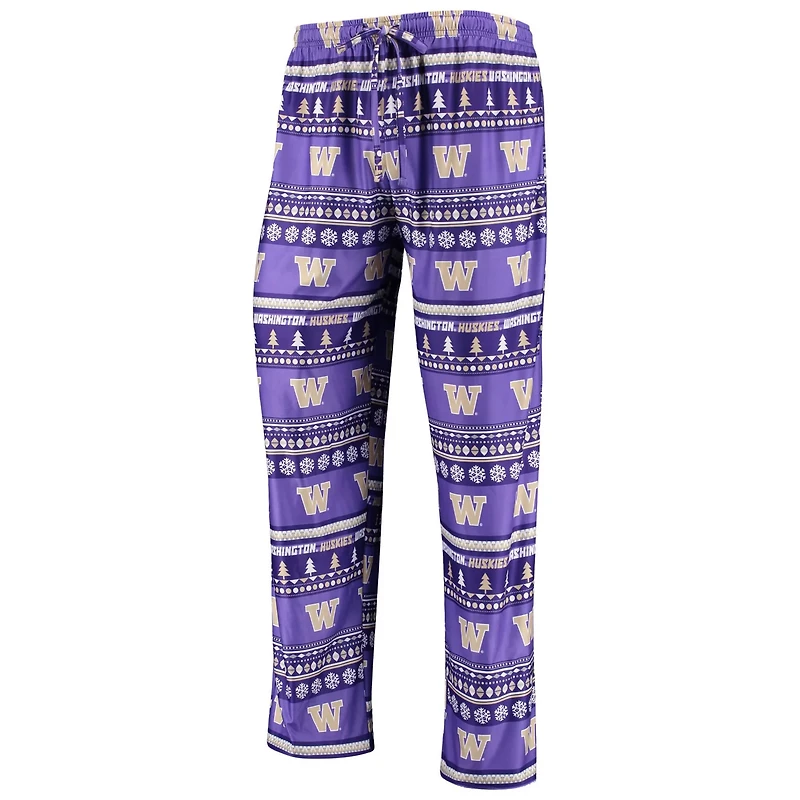 Concepts Sport Washington Huskies Ugly Sweater Long Sleeve T-Shirt and Pants Sleep Set