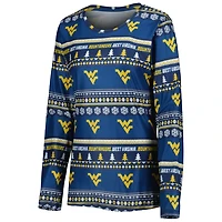 Concepts Sport West Virginia Mountaineers Holiday Long Sleeve T-Shirt and Pants Sleep Set