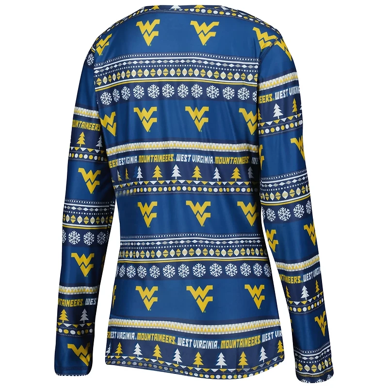 Concepts Sport West Virginia Mountaineers Holiday Long Sleeve T-Shirt and Pants Sleep Set