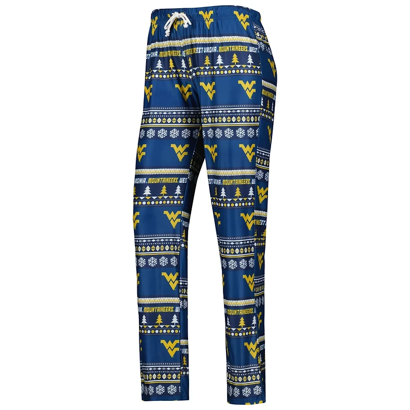 Concepts Sport West Virginia Mountaineers Holiday Long Sleeve T-Shirt and Pants Sleep Set