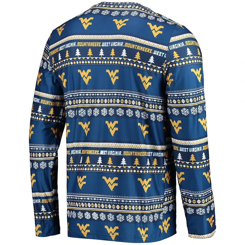 Concepts Sport West Virginia Mountaineers Ugly Sweater Long Sleeve T-Shirt and Pants Sleep Set