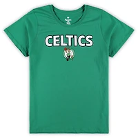 Fanatics Kelly /Heather Gray Boston Celtics Plus T-Shirt  Shorts Combo Set