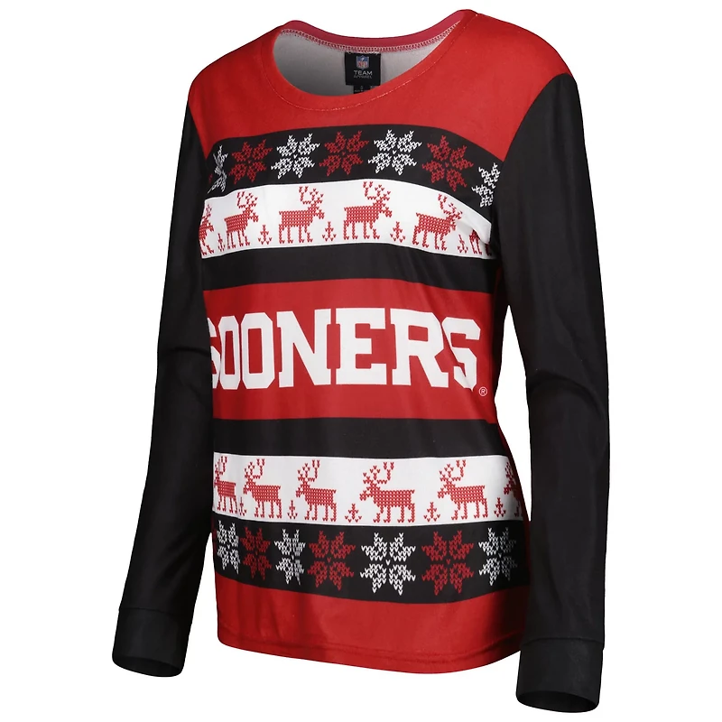 FOCO Oklahoma Sooners Ugly Long Sleeve T-Shirt Pajama Pants Sleep Set