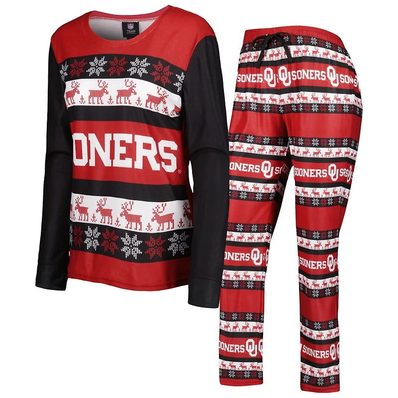 FOCO Oklahoma Sooners Ugly Long Sleeve T-Shirt Pajama Pants Sleep Set