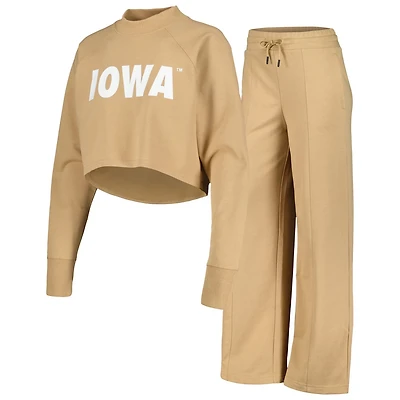Iowa Hawkeyes Raglan Cropped Sweatshirt  Sweatpants Set