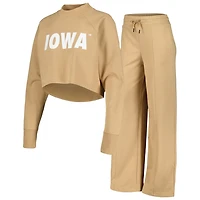 Iowa Hawkeyes Raglan Cropped Sweatshirt  Sweatpants Set