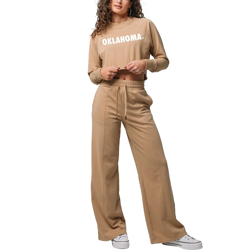Oklahoma Sooners Raglan Cropped Sweatshirt  Sweatpants Set