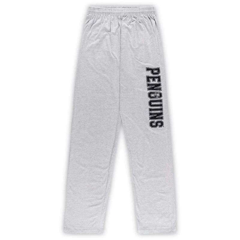 Pittsburgh Penguins Heather Gray Big  Tall T-Shirt Pants Lounge Set