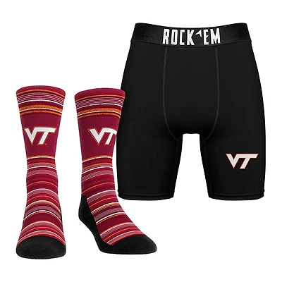 Rock Em Socks Virginia Tech Hokies Primary Crew  Boxer Briefs Combo Pack