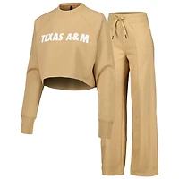 Texas AM Aggies Raglan Cropped Sweatshirt  Sweatpants Set