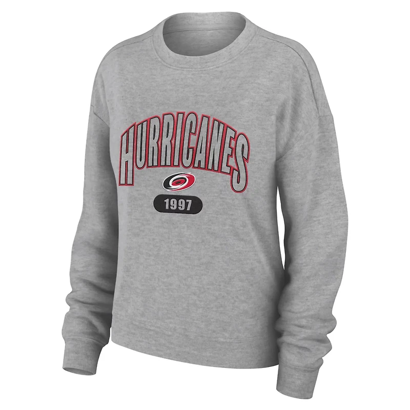 WEAR by Erin Andrews Carolina Hurricanes Knit Long Sleeve Tri-Blend T-Shirt  Pants Sleep Set