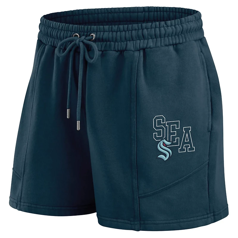 WEAR by Erin Andrews Deep Sea Seattle Kraken Washed Fleece Sweatshirt  Shorts Lounge Set