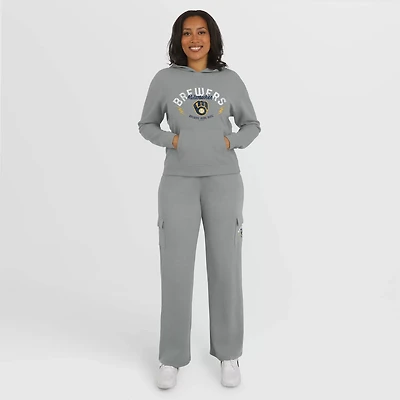 WEAR by Erin Andrews Milwaukee Brewers Waffle-Knit Long-Sleeve Hoodie  Lounge Pant Set