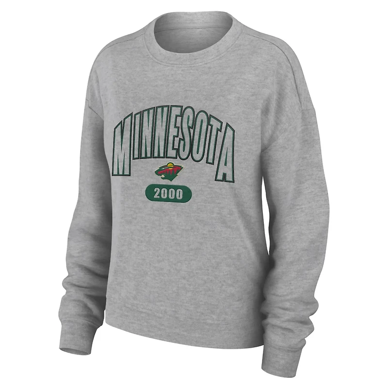 WEAR by Erin Andrews Minnesota Wild Knit Long Sleeve Tri-Blend T-Shirt Pants Sleep Set