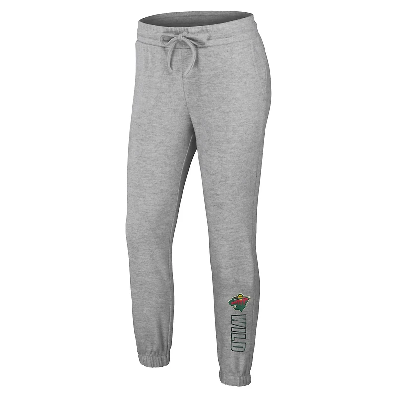 WEAR by Erin Andrews Minnesota Wild Knit Long Sleeve Tri-Blend T-Shirt Pants Sleep Set