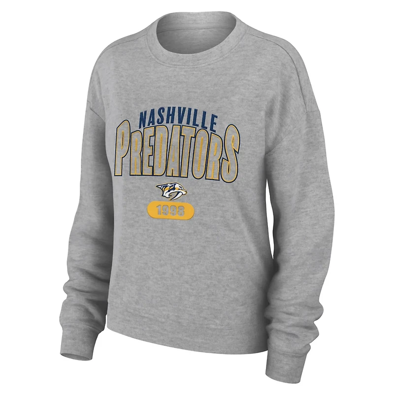 WEAR by Erin Andrews Nashville Predators Knit Long Sleeve Tri-Blend T-Shirt  Pants Sleep Set