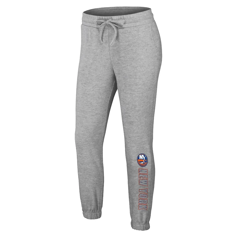 WEAR by Erin Andrews New York Islanders Knit Long Sleeve Tri-Blend T-Shirt  Pants Sleep Set