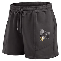 WEAR by Erin Andrews Pittsburgh Penguins Washed Fleece Sweatshirt  Shorts Lounge Set