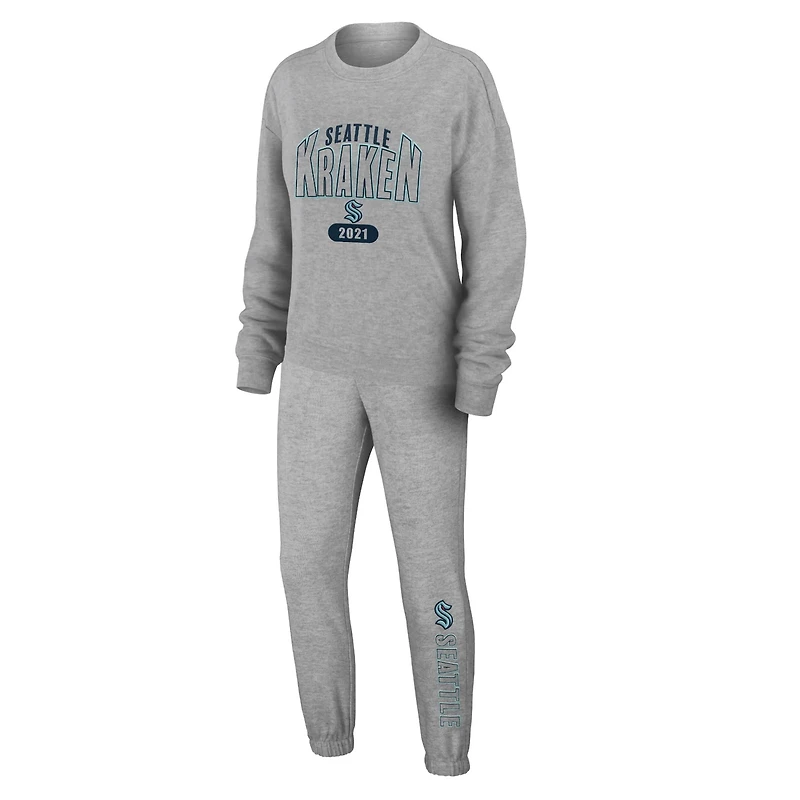 WEAR by Erin Andrews Seattle Kraken Knit Long Sleeve Tri-Blend T-Shirt  Pants Sleep Set