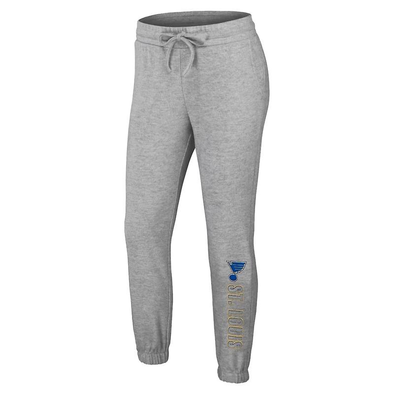 WEAR by Erin Andrews St Louis Blues Knit Long Sleeve Tri-Blend T-Shirt  Pants Sleep Set