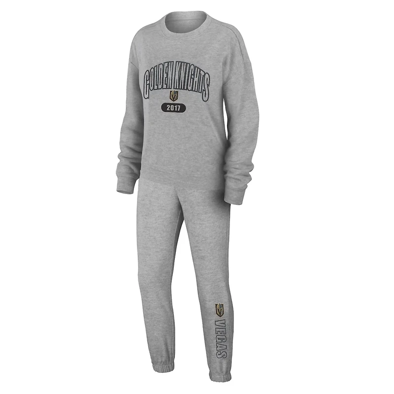 WEAR by Erin Andrews Vegas Golden Knights Knit Long Sleeve Tri-Blend T-Shirt  Pants Sleep Set
