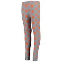 Youth Heathered Clemson Tigers Long Sleeve T-Shirt  Pant Sleep Set