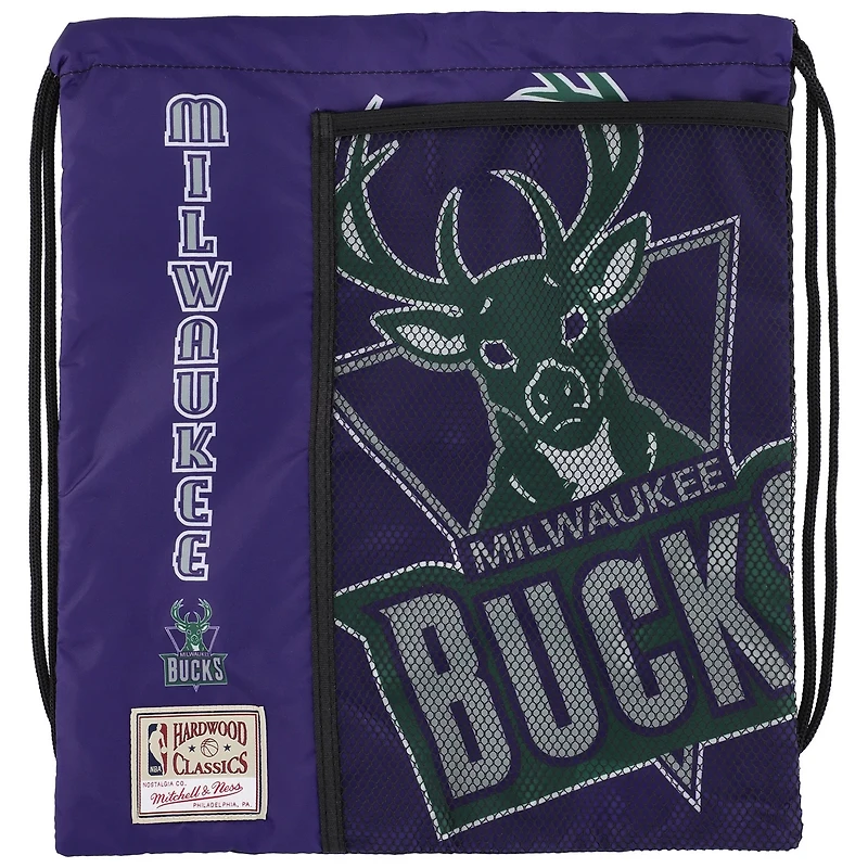 Mitchell Ness Milwaukee Bucks Hardwood Classics Team Logo Cinch Bag