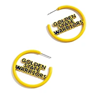 BaubleBar Golden State Warriors Enamel Hoop Earrings