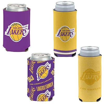 WinCraft Los Angeles Lakers 4-Pack 12oz Can  Slim Can Cooler Set