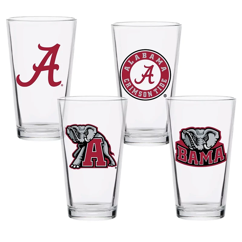 Alabama Crimson Tide 16oz Collector Pint Glass Four-Set