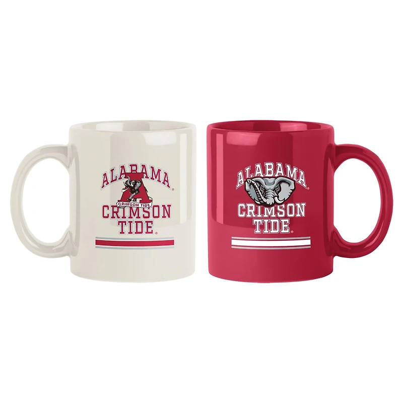 Alabama Crimson Tide 2-Pack 15oz Checkered Wordmark Mug Set