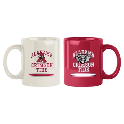 Alabama Crimson Tide 2-Pack 15oz Checkered Wordmark Mug Set