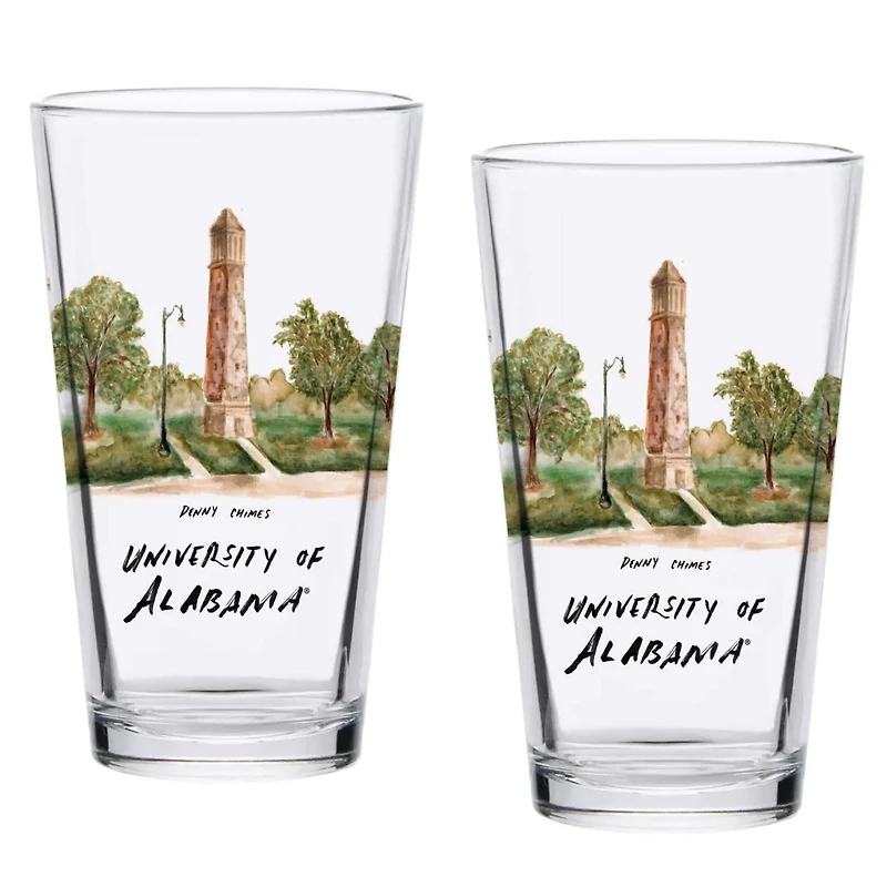 Alabama Crimson Tide 2-Pack 16oz Laura Wilcox University Pint Set