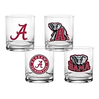 Alabama Crimson Tide 4-Pack Collector's 14oz Rocks Glass Set