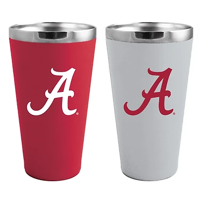 Alabama Crimson Tide Team Color 2-Pack 16oz Pint Glass Set