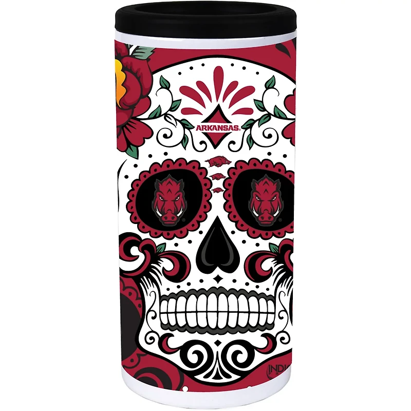 Arkansas Razorbacks Dia Stainless Steel 12oz Slim Can Cooler