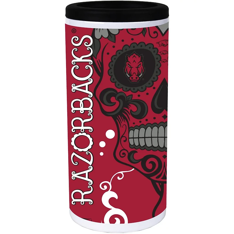 Arkansas Razorbacks Dia Stainless Steel 12oz Slim Can Cooler