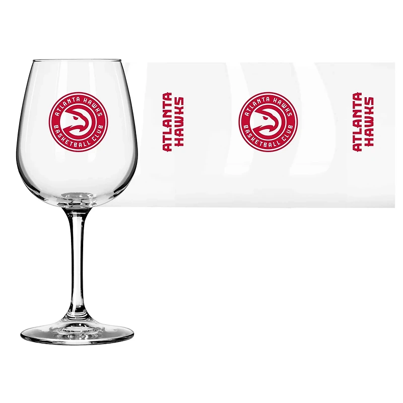 Atlanta Hawks Logo 12oz Stemmed Wine Glass