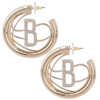 BaubleBar Brooklyn Nets Logo Large Hoop Earrings