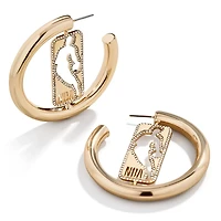 BaubleBar Logo Gear Logo Large Hoop Earrings