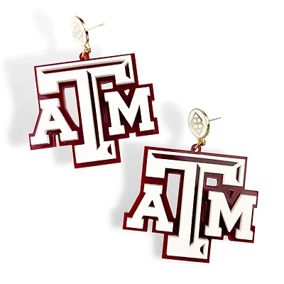 Brianna Cannon Texas AM Aggies Large Logo Earrings