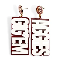 Brianna Cannon Texas AM Aggies Large Word Earrings