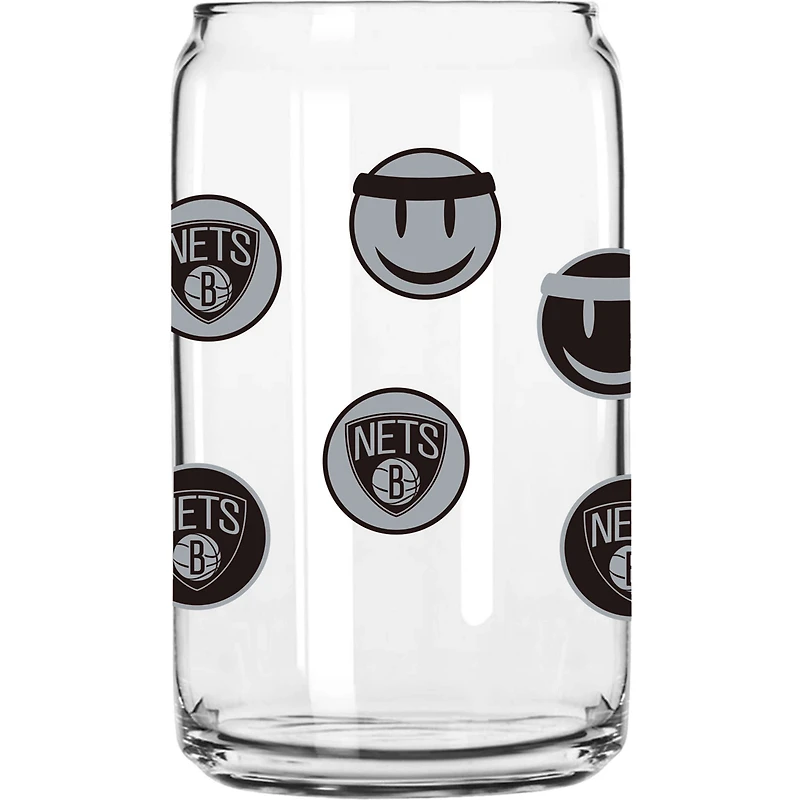 Brooklyn Nets 16oz Smiley Can Glass