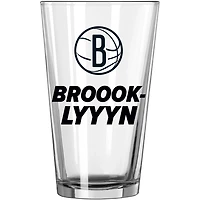 Brooklyn Nets 16oz Team Slogan Pint Glass