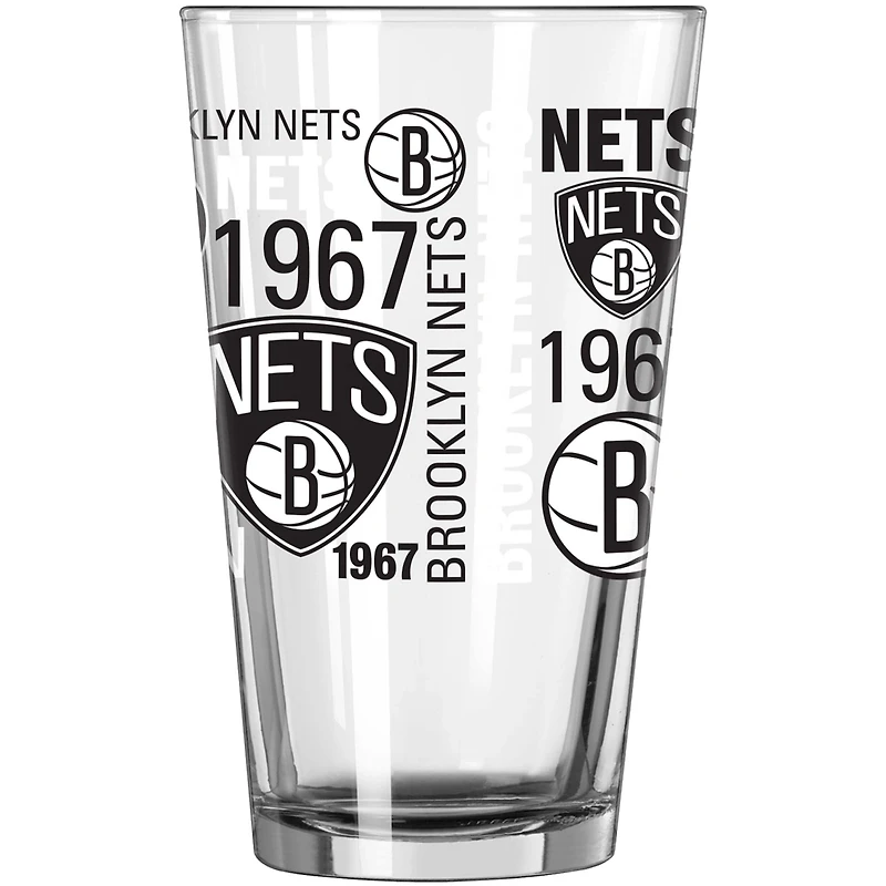Brooklyn Nets 16oz Team Spirit Pint Glass