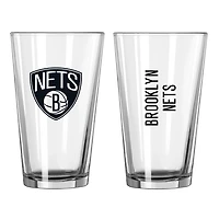 Brooklyn Nets 16oz Team Wordmark Game Day Pint Glass