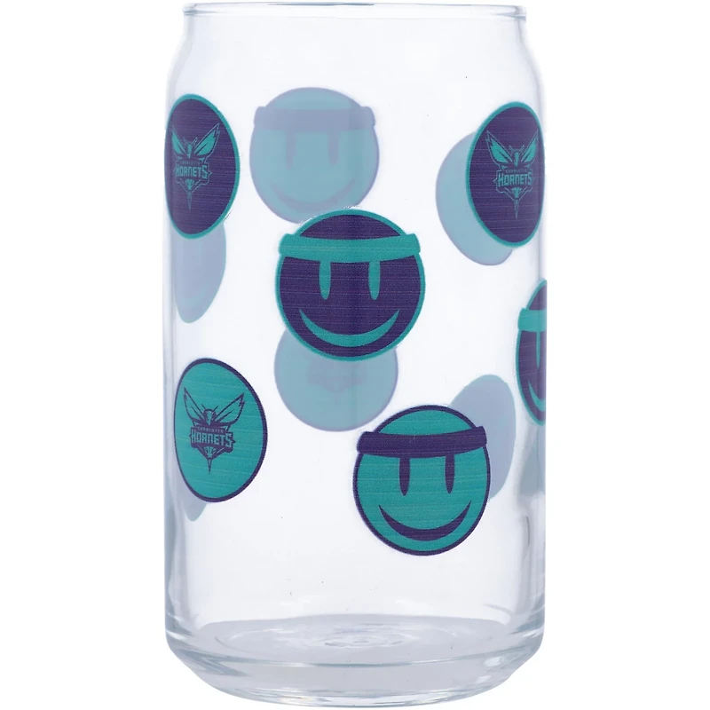 Charlotte Hornets 16oz Smiley Can Glass