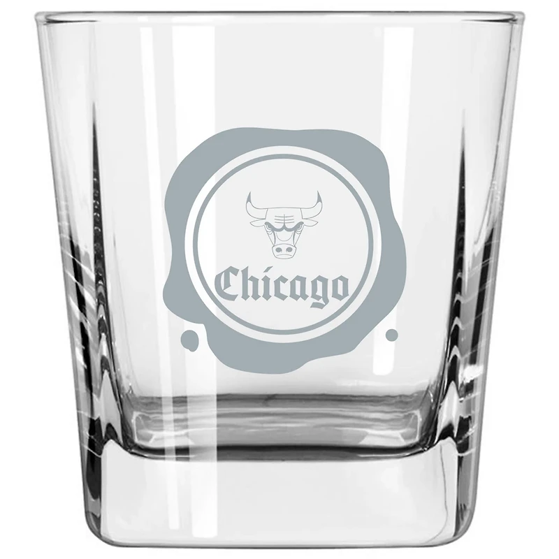 Chicago Bulls 14oz Frost Stamp Old Fashioned Glass